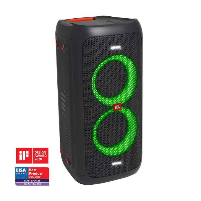 JBL PartyBox 100 - Black - Powerful portable Bluetooth party speaker with dynamic light show - Hero image number null