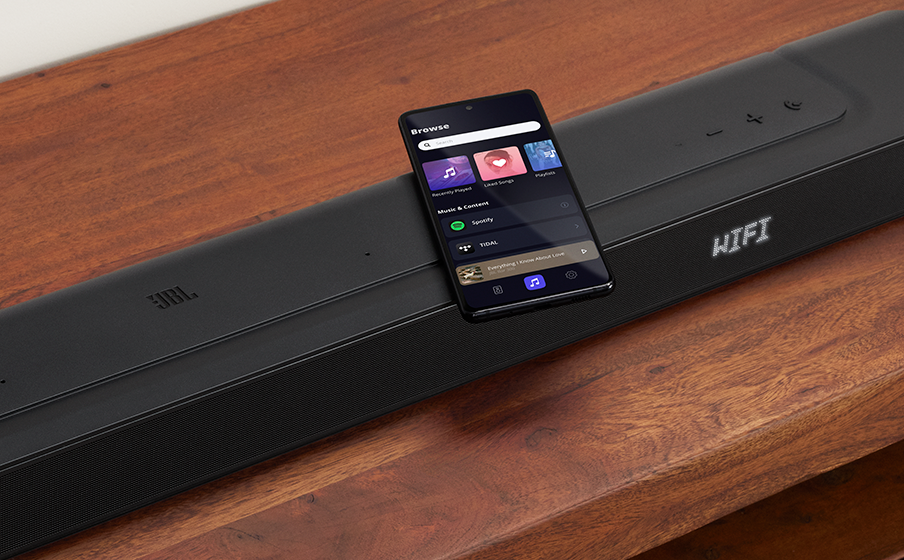 Встроенный Wi-Fi BAR 500 с функцией Airplay, музыкой в нескольких комнатах Alexa и встроенной технологией Chromecast™ - Изображение